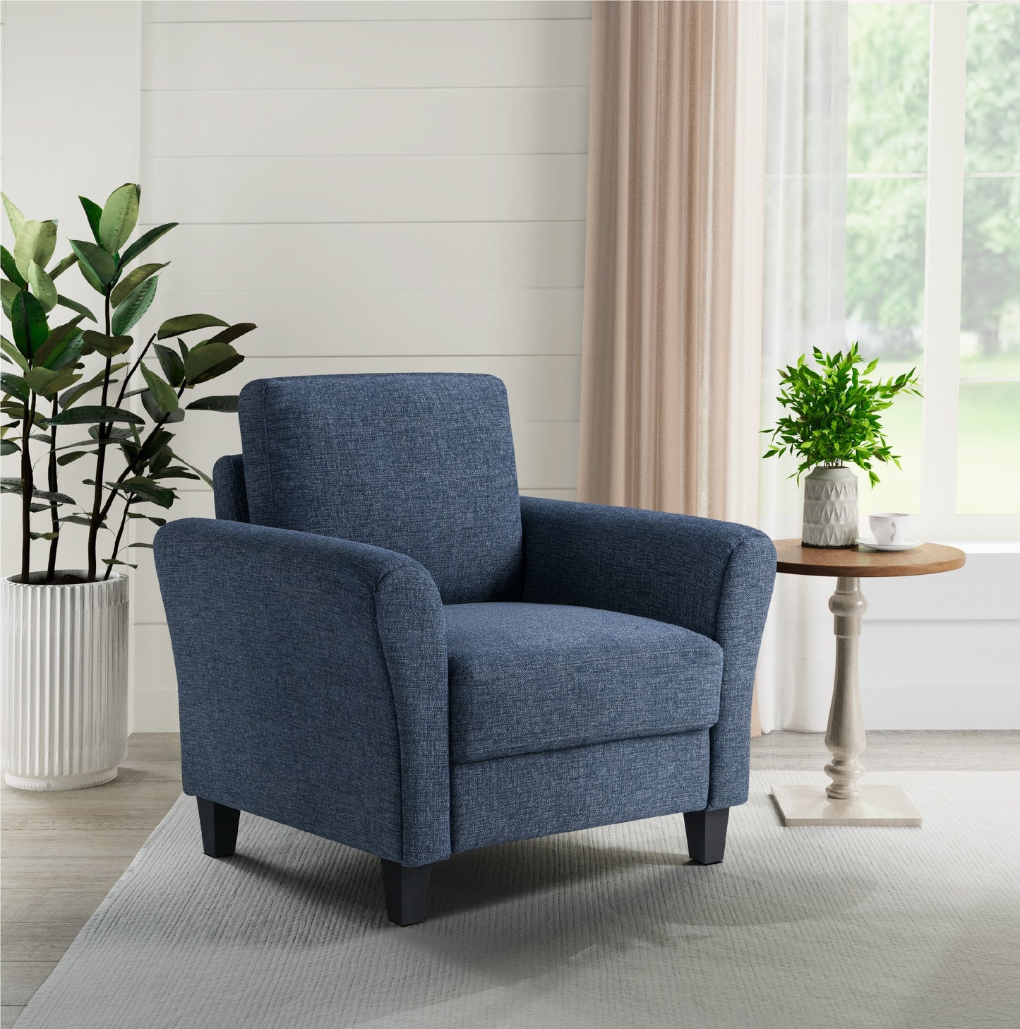 Lifestyle Solutions Alexa Club Chair, Brown Faux Leather