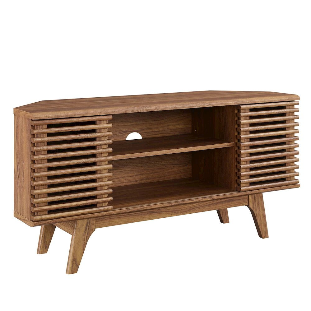 Modway Render 46" Corner TV Stand in Wal
