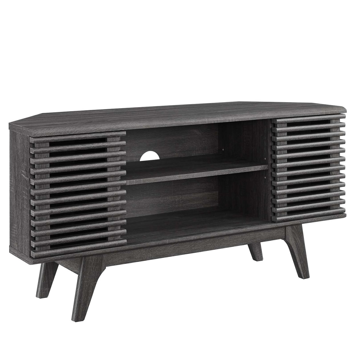 Modway Render 46" Corner TV Stand in Wal