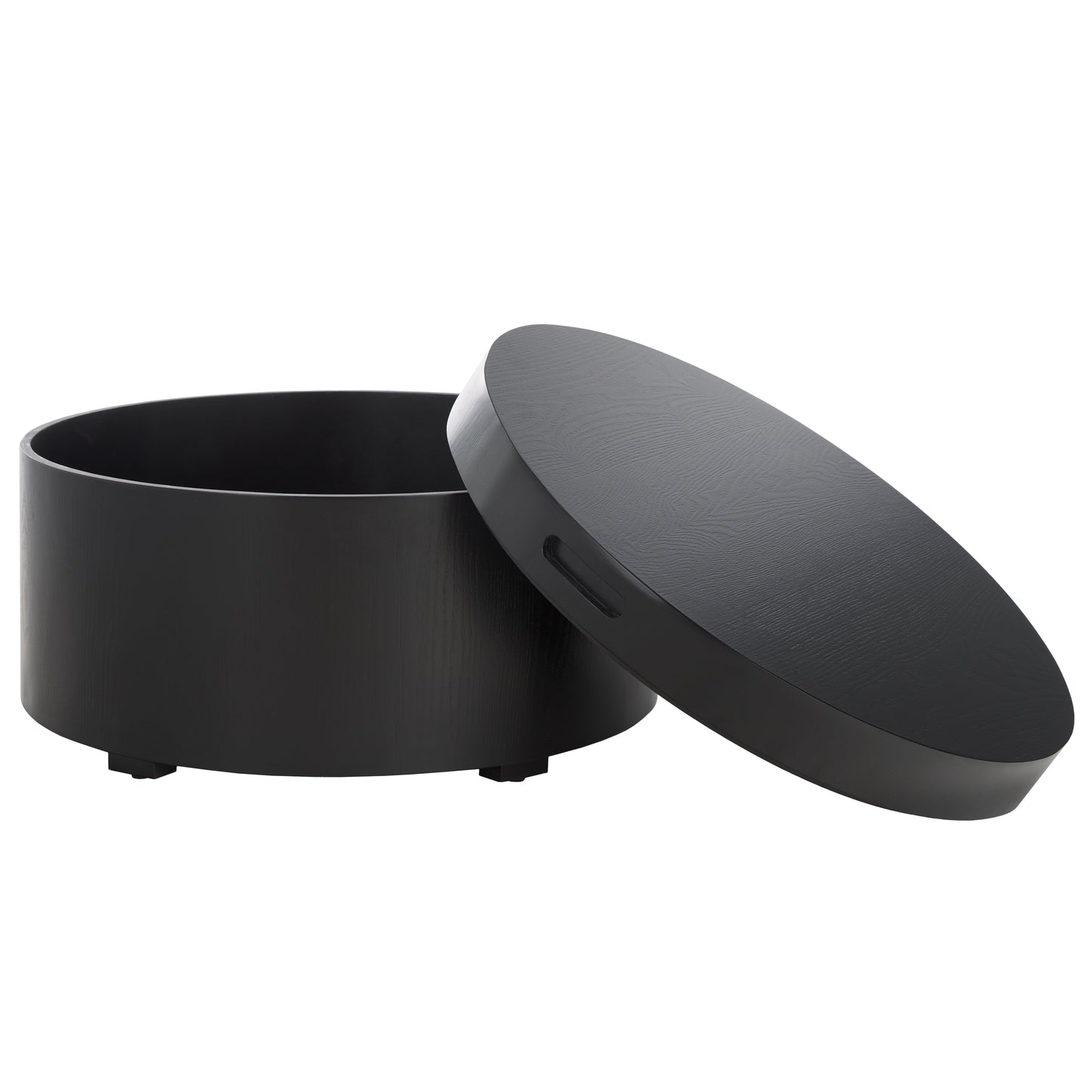SAFAVIEH Rafaela Round Tray Top Coffee Table with Storage, Black (23 in. W x 23 in. D x 12.6 in. H)