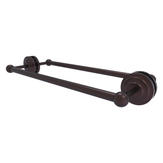 Allied Brass Que New 18-in double Antique Bronze Wall mount Double Towel Bar
