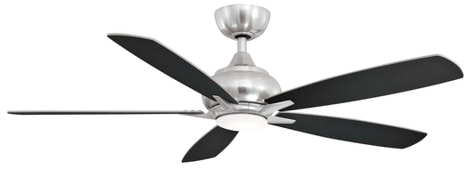 Fanimation Doren 52-in Integrated LED Brushed Nickel with Black Blades Ceiling Fan With Light - Remote Included ( 5 -Blade ) 2411247
