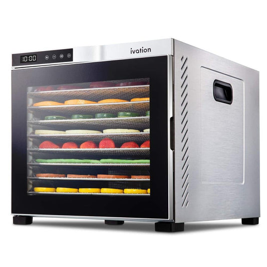 Ivation 10-Tray Stainless Steel Food Dehydrator with Dishwasher-Safe Parts (1000-Watt) IVFD100RSS