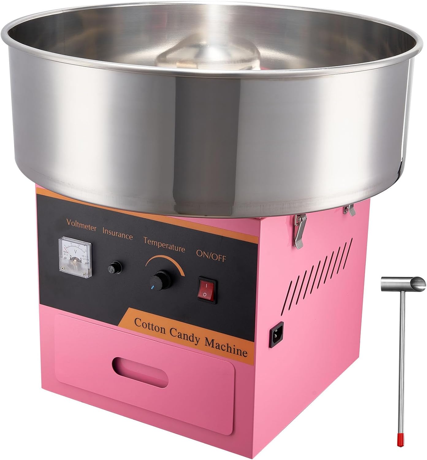 "Happybuy Electric Cotton Candy Machine, 1000W Candy Floss Maker, Commercial Cotton Candy Machine with Stainless Steel Bowl, Sugar Scoop, and Drawer, Perfect for Kids’ Birthdays, Family Parties