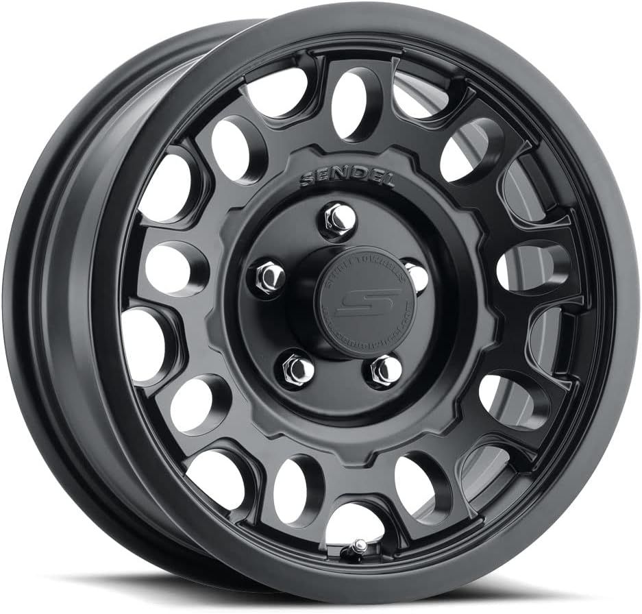 15x6 Sendel T17 Matte Black Aluminum Trailer Wheel 5x5