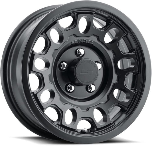 15x6 Sendel T17 Matte Black Aluminum Trailer Wheel 5x5