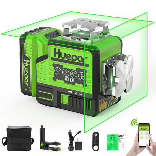 Huepar 200-ft Green Self-Leveling Cross-line Laser Level P02CG