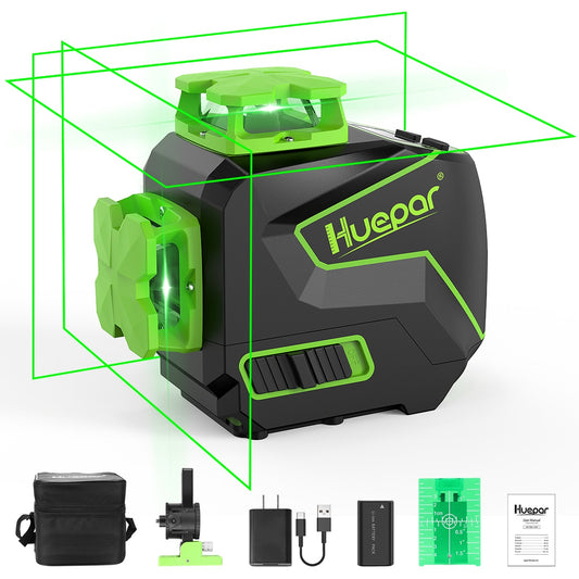 Huepar 200-ft Green Self-Leveling Cross-line Laser Level S03CG-L