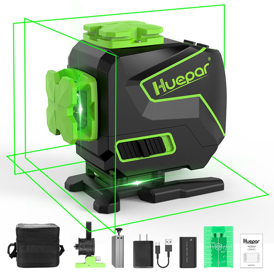 Huepar 200-ft Green Self-Leveling Cross-line Laser Level S03DG-L