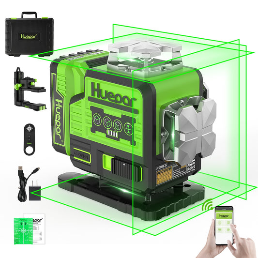 Huepar 200-ft Green Self-Leveling Cross-line Laser Level P04CG
