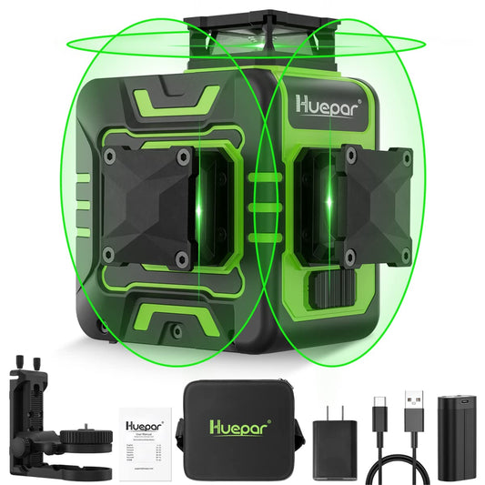 Huepar 130-ft Green Self-Leveling Cross-line Laser Level R03CG