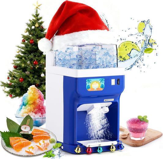Newhai Commercial Shaved Ice Machine 250W, 8.5QT (8L) Ice Shaver Electric Snow Cone Maker for Summer, Automatic Ice Crusher Adjustable Ice Thickness for Parties Restaurants Cafes