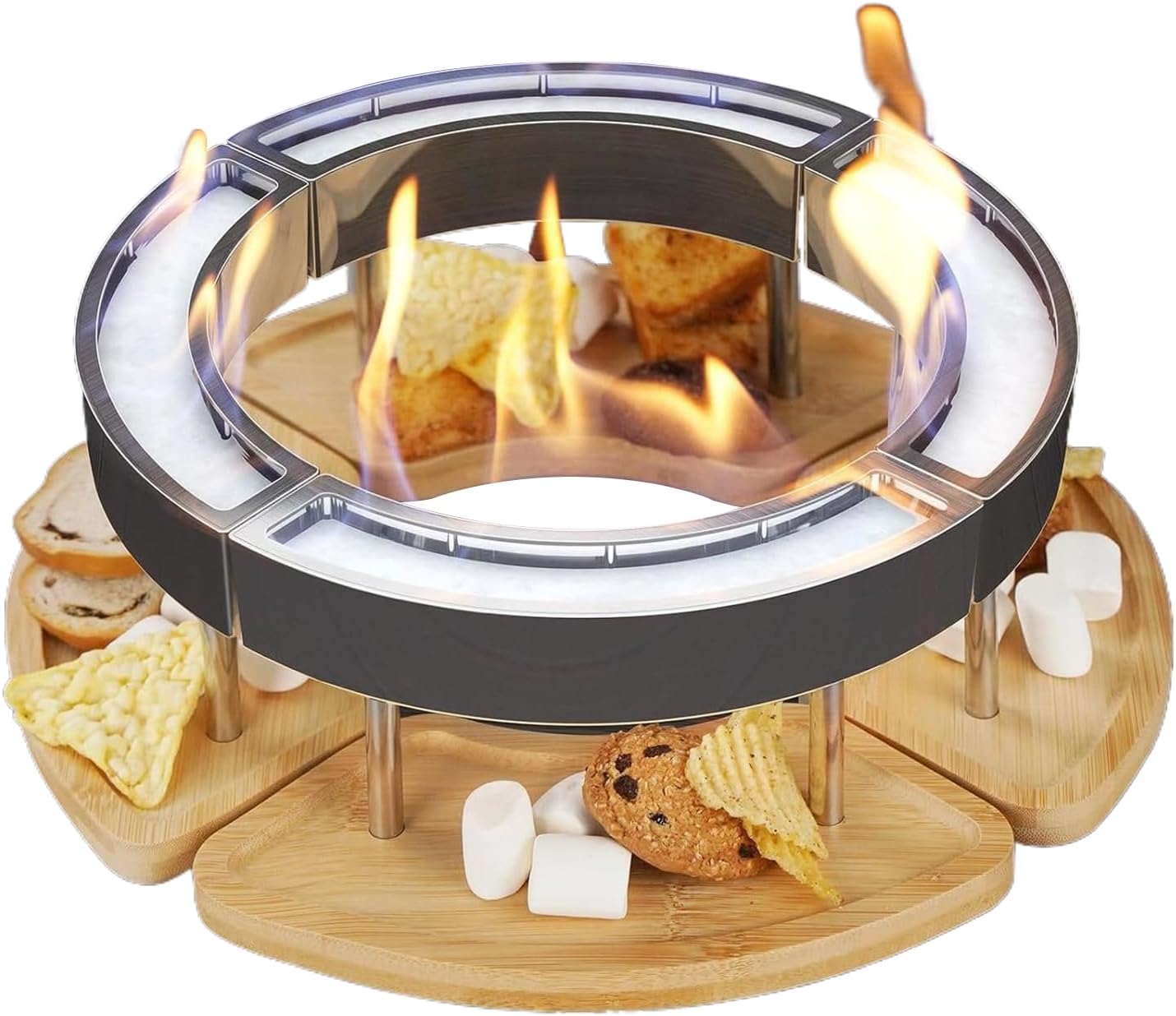 Tabletop Fire Pit Outdoor, 4 Pieces Outdoor Stove Burner, Travel Fire Pit, for Beach Garden Patio Balcony Picnic Dining Gathering Party Evening