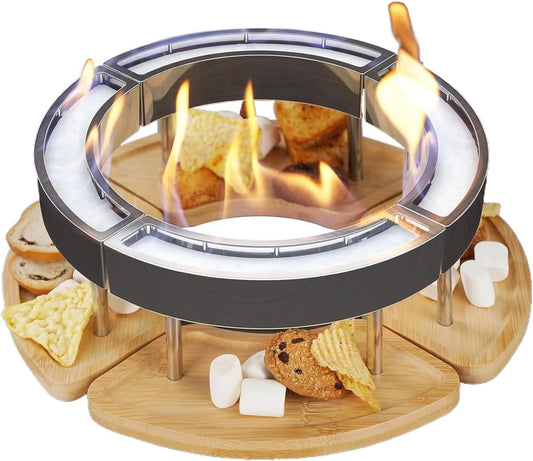 Tabletop Fire - Wood Burning Fire Pits, 4 Pieces Outdoor Stove Burner | Portable Propane Fires Pit Travel Fires Pit | for Beach Garden Patio Balcony Picnic Dining Gathering Party Evening