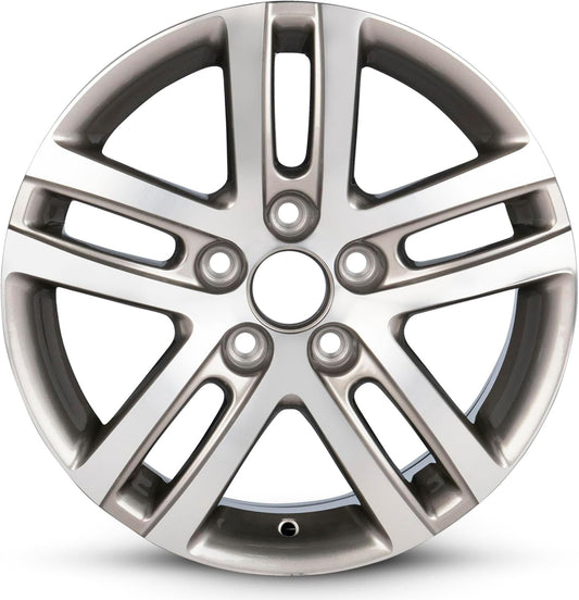 For 2005-2014 Volkswagen Jetta 16 Inch Machined Gray Alloy Rim - OEM Direct Replacement - Road Ready Car Wheel