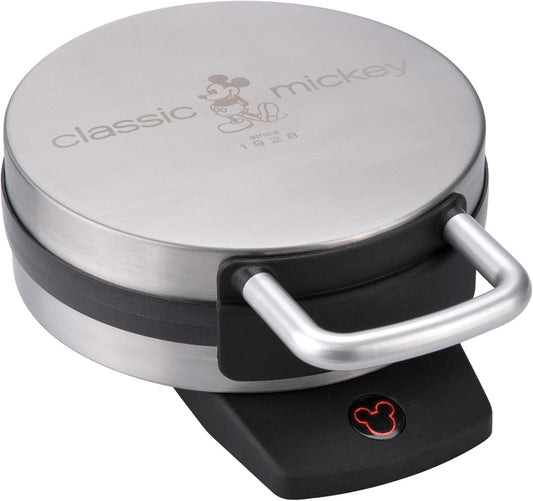 Disney Classic Mickey Waffle Maker by Select Brands - Disney Kitchen Appliances - Features Non-Stick Plates - Mickey Mouse Gift - 7" Waffles