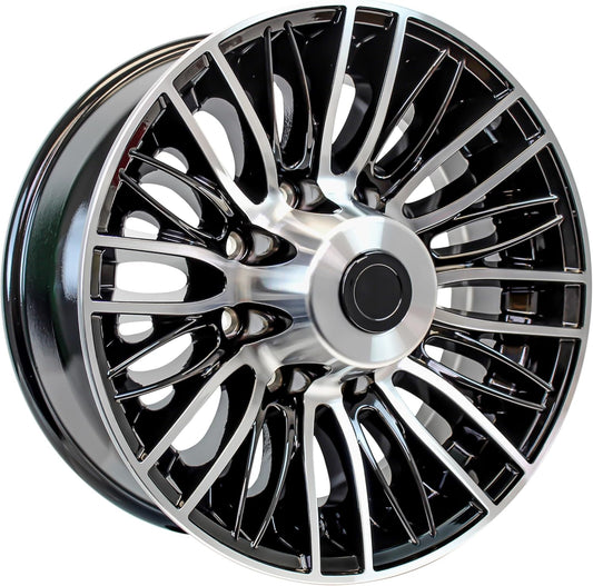 eCustomrim Aluminum Trailer Wheel 16X6 16" Evolution Black 8 Lug On 6.5" Center Rim