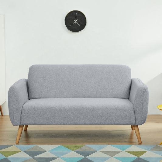 A&D Home Linda Polyester Round Arm Loveseat Sofa, Light Gray