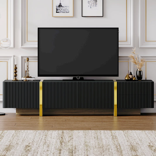 Aukfa TV Stand for TVs Up to 80", Media Console for Living Room,Black