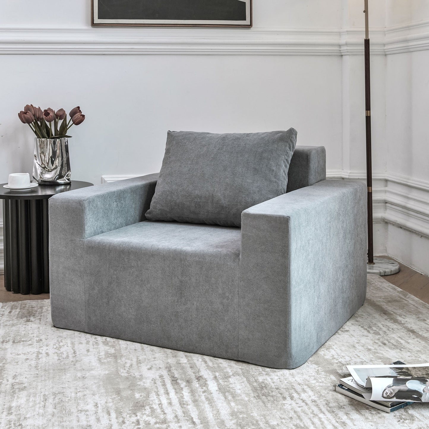 Combination Sofa Chair,High Rebound Density Sponge Sofa Couch, Large Bean Bag Sofa for Living room Bedroom Gaming Room,White