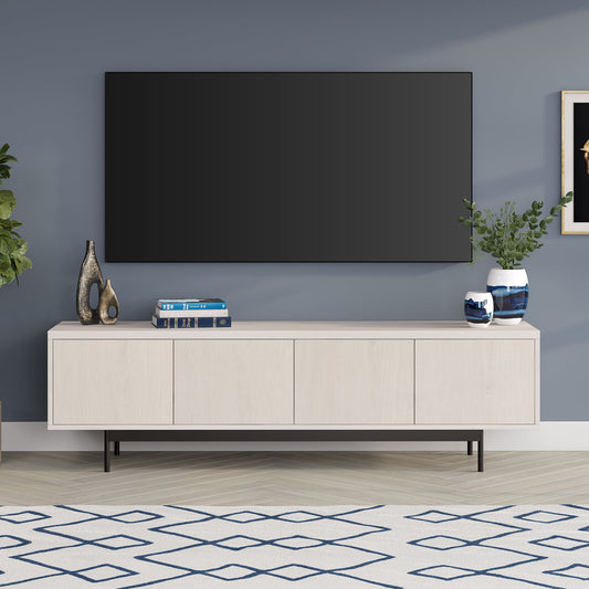 Evelyn&Zoe Abington Rectangular TV Stand for TV's up to 75", Alder White