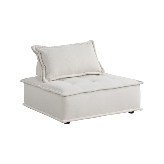 Lexicon Inman Boucle Fabric Upholstered Modular Accent Chair in Beige