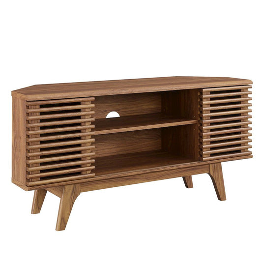 Modway Render 46" Corner TV Stand in Wal