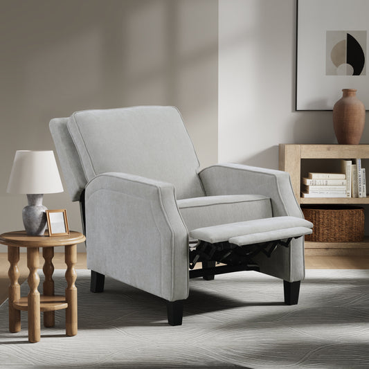 Relax-A-Lounger Sorrento Modern Push Back Recliner, Light Gray Woven Fabric