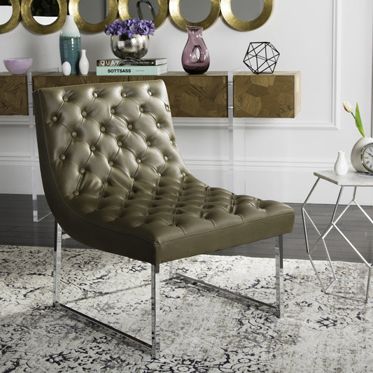 SAFAVIEH Hadley Tufted Accent Chair, Antique Taupe