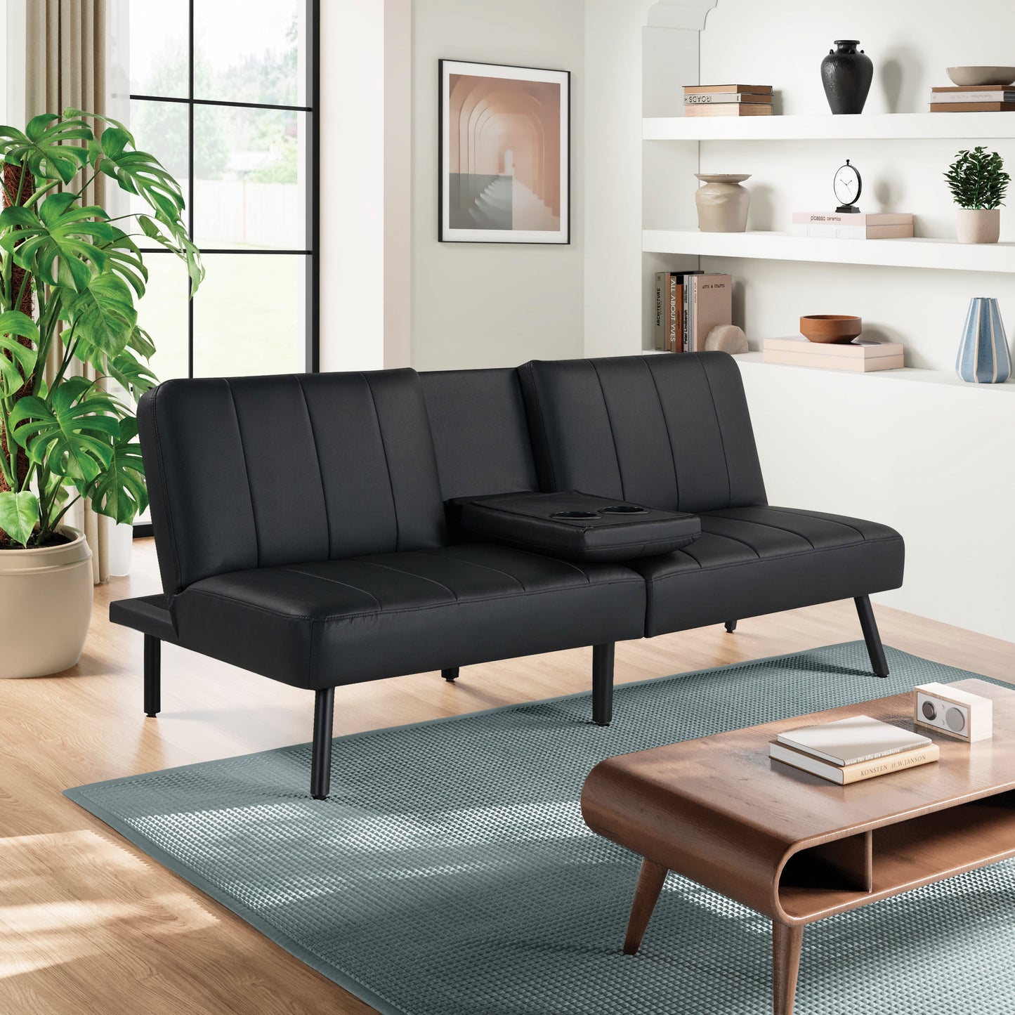 Serta Landry Modern Convertible Sofa, Light Gray Fabric