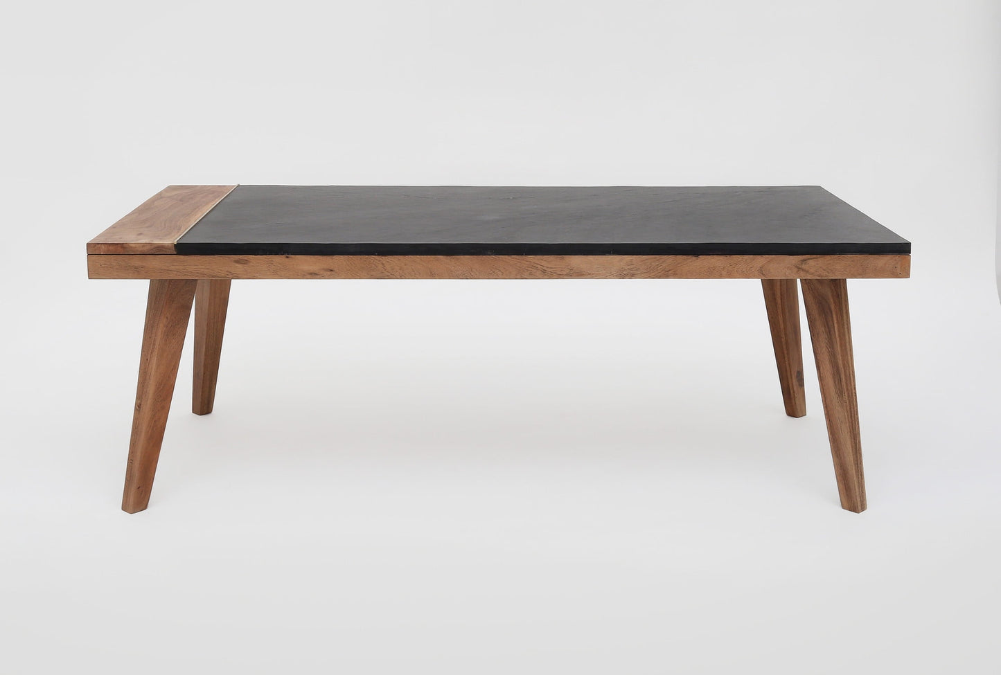 Steve Silver Caspian Rectangle Slate Top Coffee Table, Brown and Black