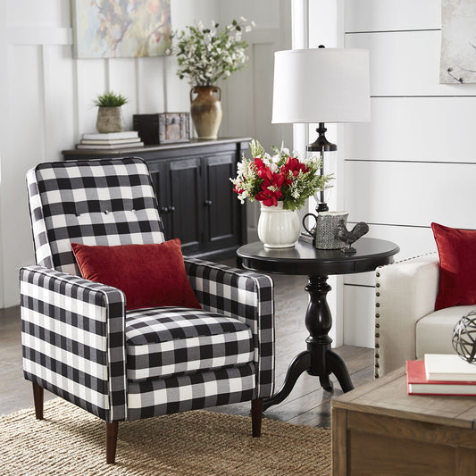 Weston Home Sandra Buffalo Check Lounge Chair, Black