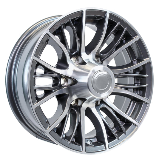 eCustomrim Aluminum Trailer Wheel 16X6 16 Inch Evolution Grey 6 Lug On 5.5" Center Rim